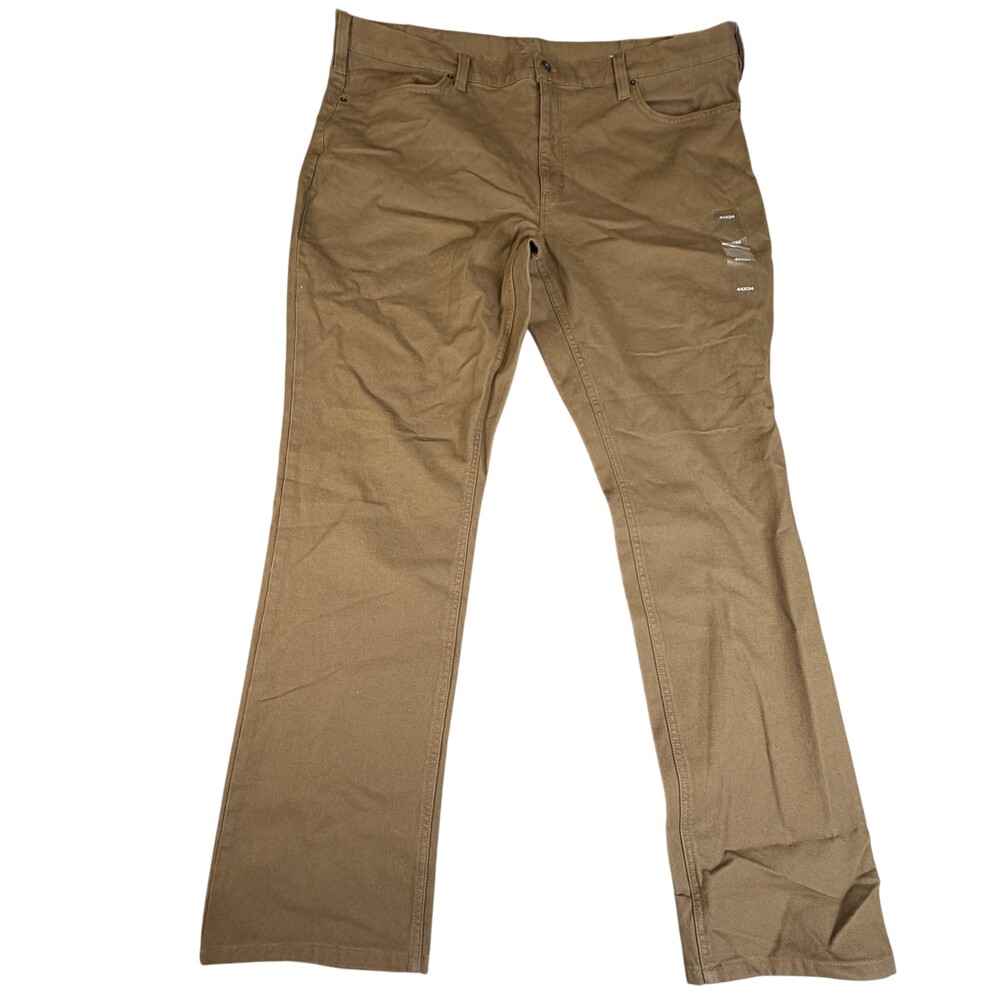 Eddie Bauer MR Flex Mountain Jeans Mens 44x34 Brown Classic Fit Stretch Canvas